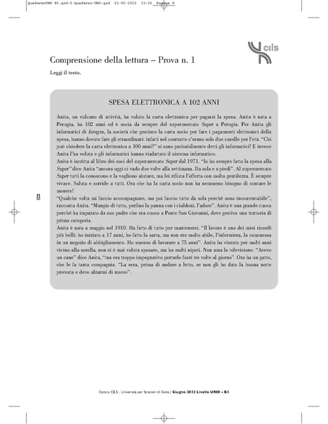 File:Istituto cultura italiana (NGO)/CILS certificate/prova lettura 1.pdf
