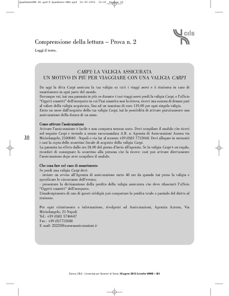 File:Istituto cultura italiana (NGO)/CILS certificate/prova lettura 2.pdf